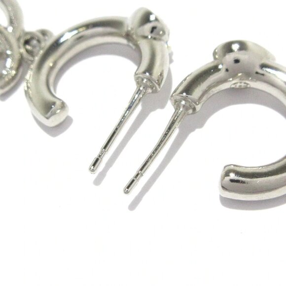 Auth CHANEL - Silver Clear Rhinestones Earrings - Picture 7 of 7